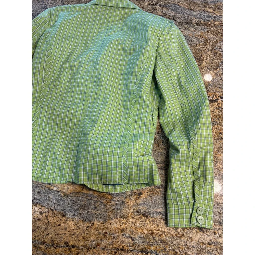 NWT Bomb Boogie Authentic Plaid Blazer Jacket M194143 Green White Women's Medium